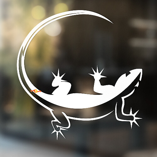 Gecko Lizard Art Wal Hood Side Universal Side Window Vinyl Decal Sticker