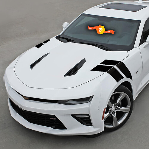 Twin Racing Stripes Hood Fender Vinyl Decal Sticker for Chevrolet Camaro 2010-2018