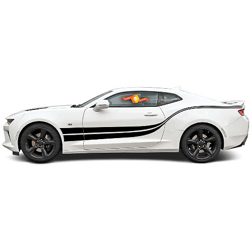 Double Wave Side Accent Stripes Vinyl Decal Sticker for Chevrolet Camaro