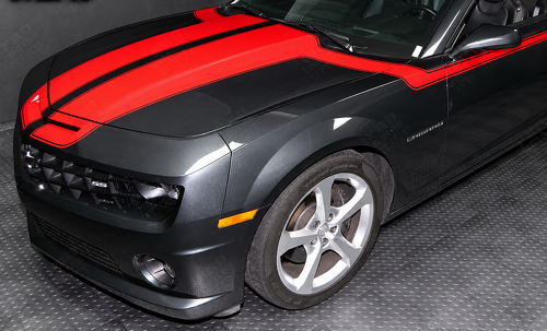 Rally Sport Hood To Side Stripe Kit Hood Side Vinyl Decal Sticker for Chevrolet Camaro 2010-2015