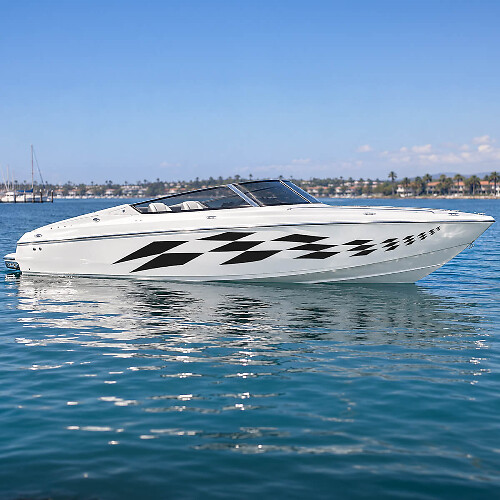 Wild Boat Checkers Kit Checkered Graphics Vinyl Decal Stickers