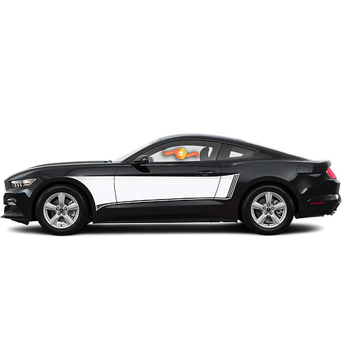 Wide Accent Stripes Side Vinyl Decal Kit for Musclecar Musclecarmodel 2015-2017