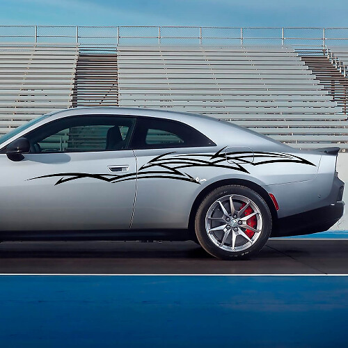 Abstract Tribal Stripes Side Vinyl Decal Sticker for Dodge Charger Electric