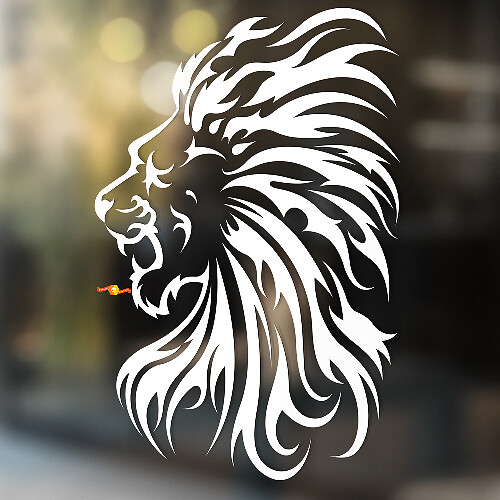 Lion Vinyl Art Wall  Window Bathroom Sticker Decal removable #2