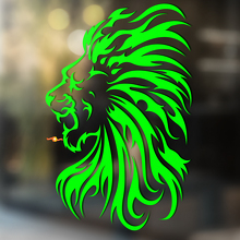 Lion Head in Flame Tongue Style Universal Vinyl Decal Sticker_2
