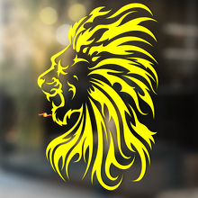 Lion Head in Flame Tongue Style Universal Vinyl Decal Sticker_3