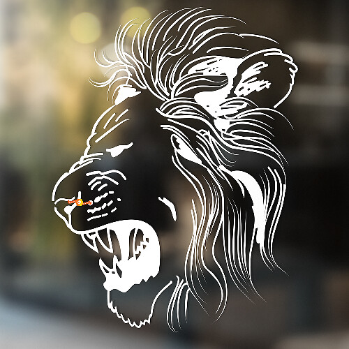 Lion Vinyl Art Wall  Window Bathroom Sticker Decal removable #3