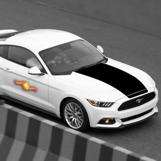 Ford Mustang 2015-2020 Extended Hood Accent Blackout Decal Stripe