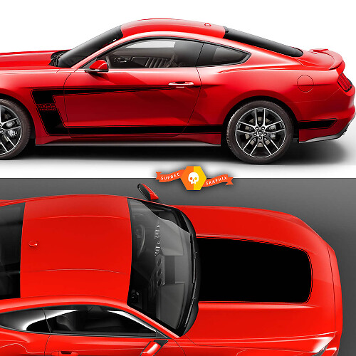 Boss 302 Hood And Side Stripes Vinyl Decals Kit for Musclecar Musclecarmodel 2015-24