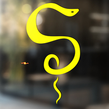 Curved Snake Silhouette Minimal Style Universal Vinyl Decal Sticker_3