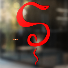 Curved Snake Silhouette Minimal Style Universal Vinyl Decal Sticker_4