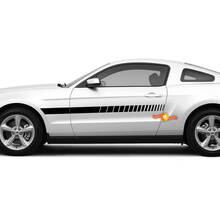 Custom Text Side Accent Strobe Stripes Decals for Ford Mustang 2005-2024 2