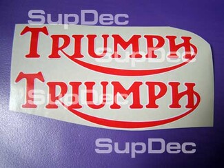 TRIUMPH motorcycles 2 Vinyl red white Logo Decal