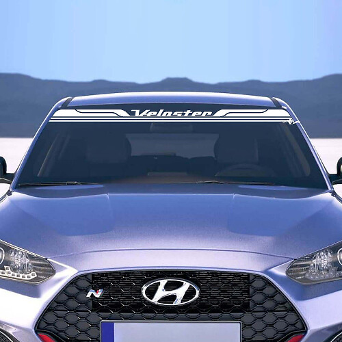 Brand Lettering Stripes Windshield Decal Sticker for Hyundai Veloster