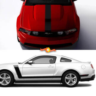 BOSS Racing 302 Hood and Side Vinyl Decal Kit for Ford Mustang 2005-2024 models stripes decals