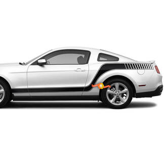 Stripes Rocker Panel to Rear Quater Side Decals for Ford Mustang 2005-2024