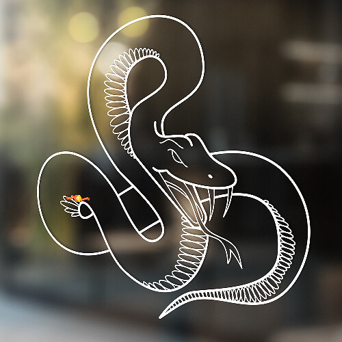 Angry Snake Outline Style Universal Vinyl Decal Sticker