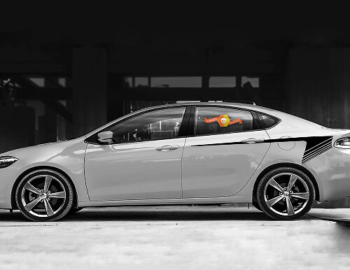 Rear Quarter Side Accent Stripes Decals for Dodge Dart