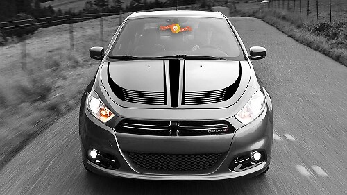 Racing Style Stripes Hood Vinyl Decal Sticker for Dodge Dart