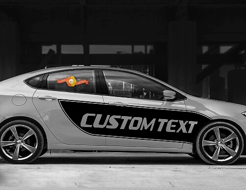 Custom Text Side Accent Sport Stripes Vinyl Decal Sticker for Dodge Dart