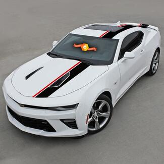 CHEVROLET CAMARO 2016-2018 TOP OFFSET Vinyl STRIPES HOOD, ROOF & REAR