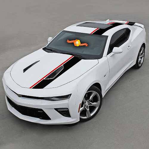 Twin Top Side Stripes Vinyl Decal For Chevrolet Camaro 2016-2018 