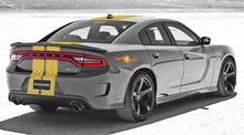 2015 & Up Dodge Challenger SRT / HELLCAT Style Honeycomb Rally Stripe Sticker Decal Kit 2