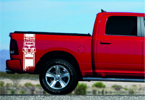 5.7L/6.4L 2x Decals vinyl body stripe sticker for DODGE RAM 1500 2500 3500
