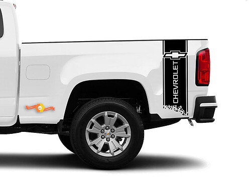 Chevy Logo Outline Stripes Bedside Vinyl Decal Sticker for Chevrolet Colorado