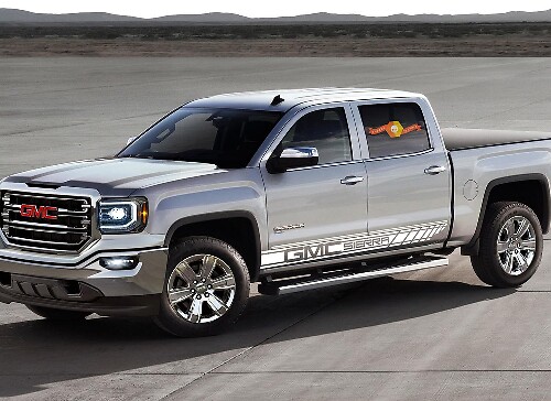 Branded Racing Stripes Side Vinyl Decal Sticker for GMC Sierra