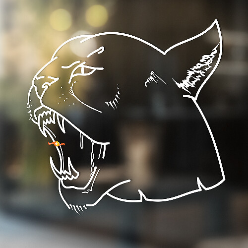 Tiger wild cat Vinyl Wall  Window Bathroom Sticker Decal #2_1