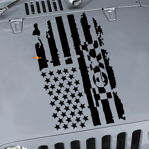 Hood Decal Stickers US Flag Graphic Vinyl Sticker for Jeep Wrangler