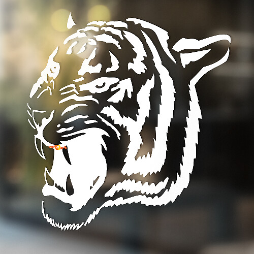 Tiger wild cat Vinyl Wall  Window Bathroom Sticker Decal #5