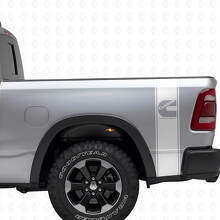 C-Style Turbo Diesel Rear Side Stripes Vinyl Decal Kit for Dodge Trucks_5