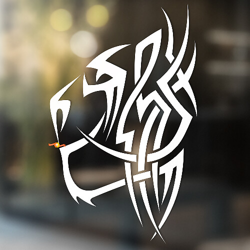 Tiger Wild Cat Tribal Style Universal Vinyl Decal Sticker