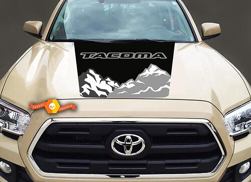 Toyota Tacoma Truck Center Hood  Mountain Graphic Sticker Decal 2016-2017 