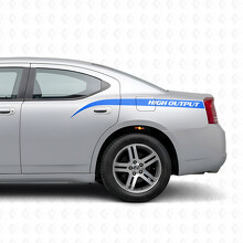 High Output Curved Stripes Bedside Vinyl Decal Sticker for Dodge Charger 2006-2010_2
