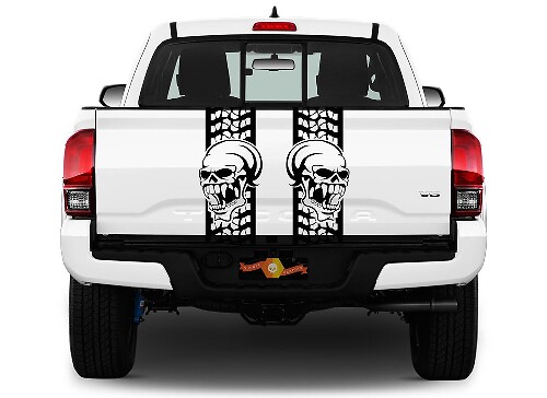 Rear Bed Skull Truck Decals Stripes Band Vinyl Graphics Stickers GMC CHEVY CHEVROLET FORD TOYOTA 