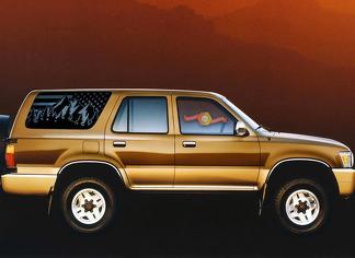 Toyota 4Runner Mountain Scene USA Flag Decals fits Rear window 1990-1995