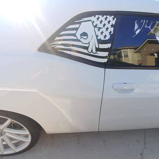 2 Dodge Challenger Window Costom US flag Vinyl Windshield Decal Graphic Stickers 