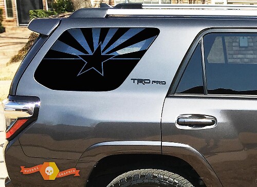Arizona State Flag Rear Side Window Vinyl Decal for Toyota 4Runner 2010-2019