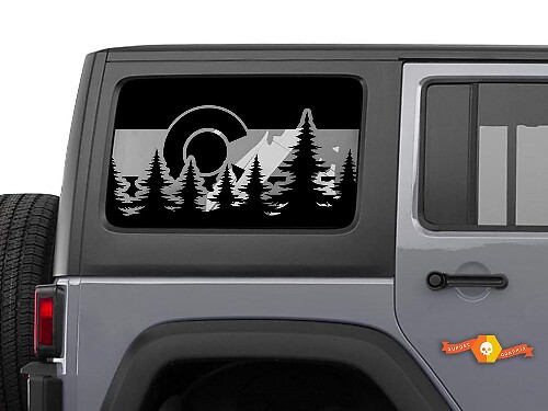 Colorado Flag Forest Side Window Vinyl Decal Sticker for Jeep Wrangler