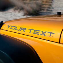 Custom Text Hood Vinyl Decals Set for Jeep Wrangler YJ_2