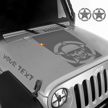 Blackout Military Skull Hood Vinyl Sticker Decals Set for Jeep Wrangler JK JKU LJ TJ 2