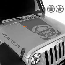 Military Skull and Custom Lettering Hood Vinyl Decal Set for Jeep Wrangler_2