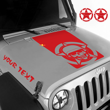 Blackout Military Skull Hood Vinyl Sticker Decals Set for Jeep Wrangler JK JKU LJ TJ 3