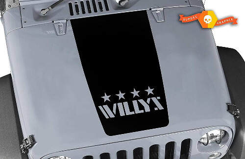 Willy's Vintage Logo Hood Vinyl Decal Sticker for Jeep Wrangler