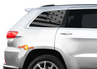Flag Decal Set - Fits Jeep Grand Cherokee Laredo Side window USA American