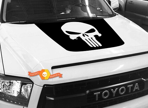 Punisher Skull Hood Vinyl Decal Sticker for Toyota Tundra 2014-2018