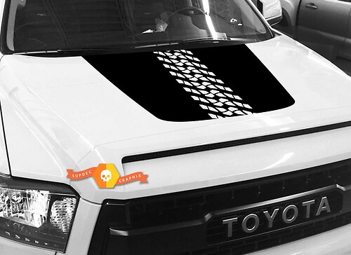 Tire Track Tread Hood Vinyl Decal Sticker for Toyota Tundra 2014-2018